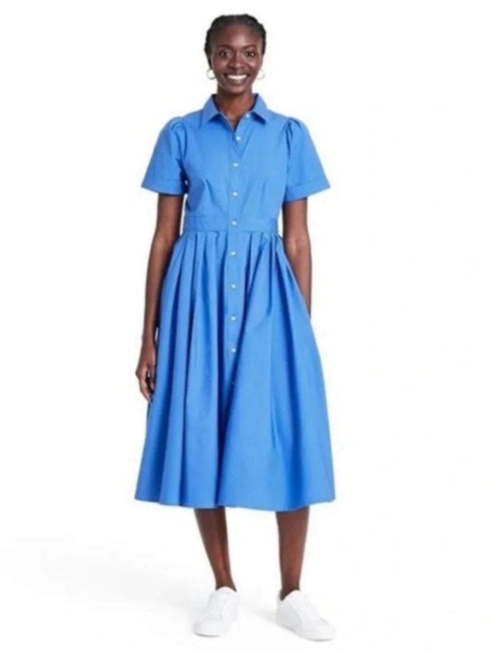 Target Alexis Blue Button-Up Midi Dress